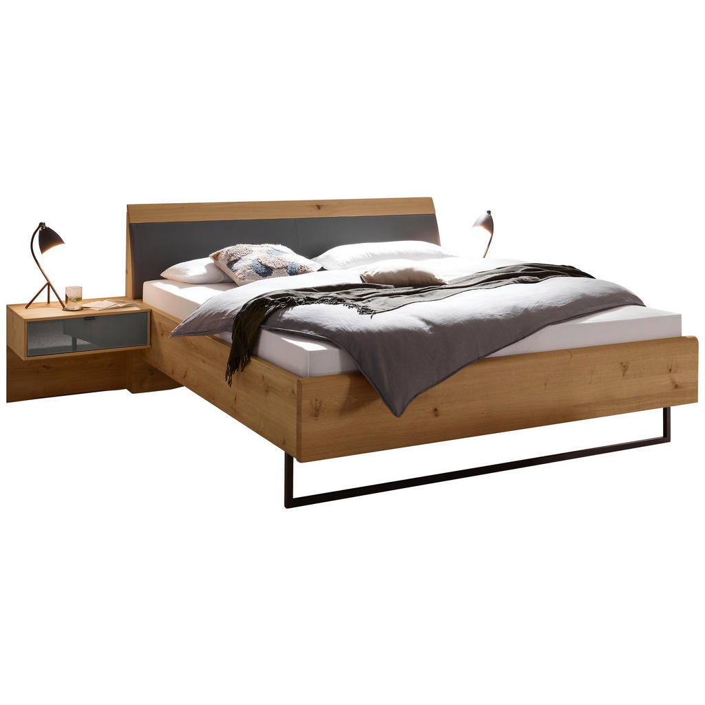 Dieter Knoll POSTELOVÁ SESTAVA, 180/200 cm, dub bianco, lávově šedá