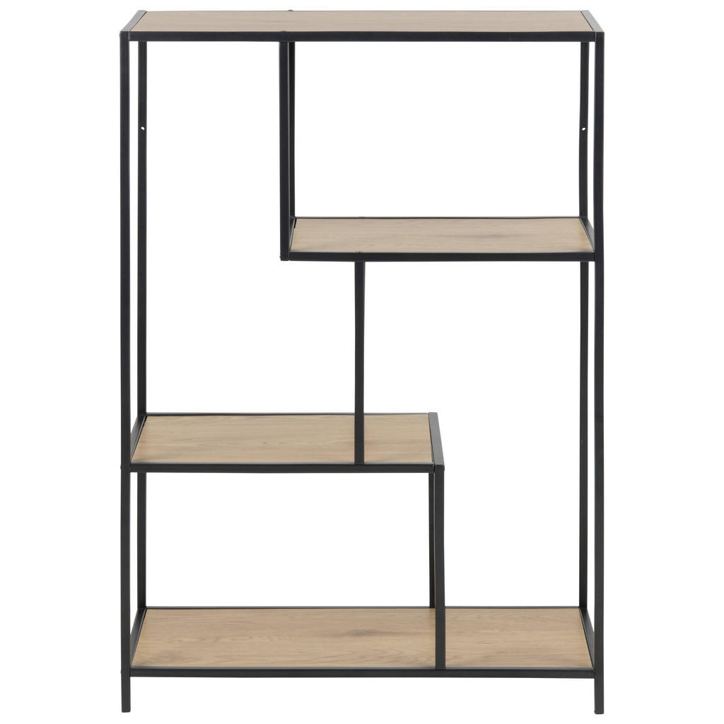Dieter Knoll REGÁL, černá, barvy dubu, ocel, 77/114/34 cm