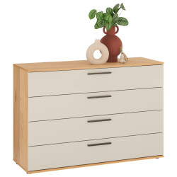Dieter Knoll ŠIROKÁ KOMODA, barvy dubu, pískové barvy, 120/83/46 cm