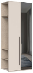 Dodatečná dvoudveřová šatní skříň se zrcadlem baptiste - béžová