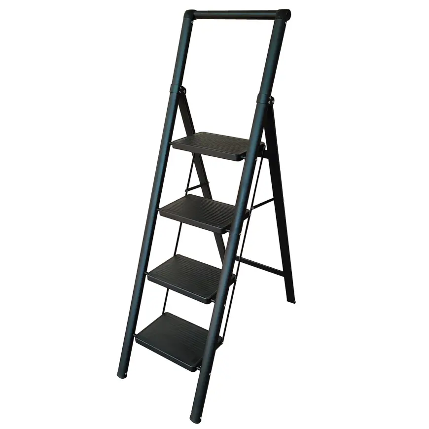 Domácí žebřík Premium H00604, černý, 4 stupně