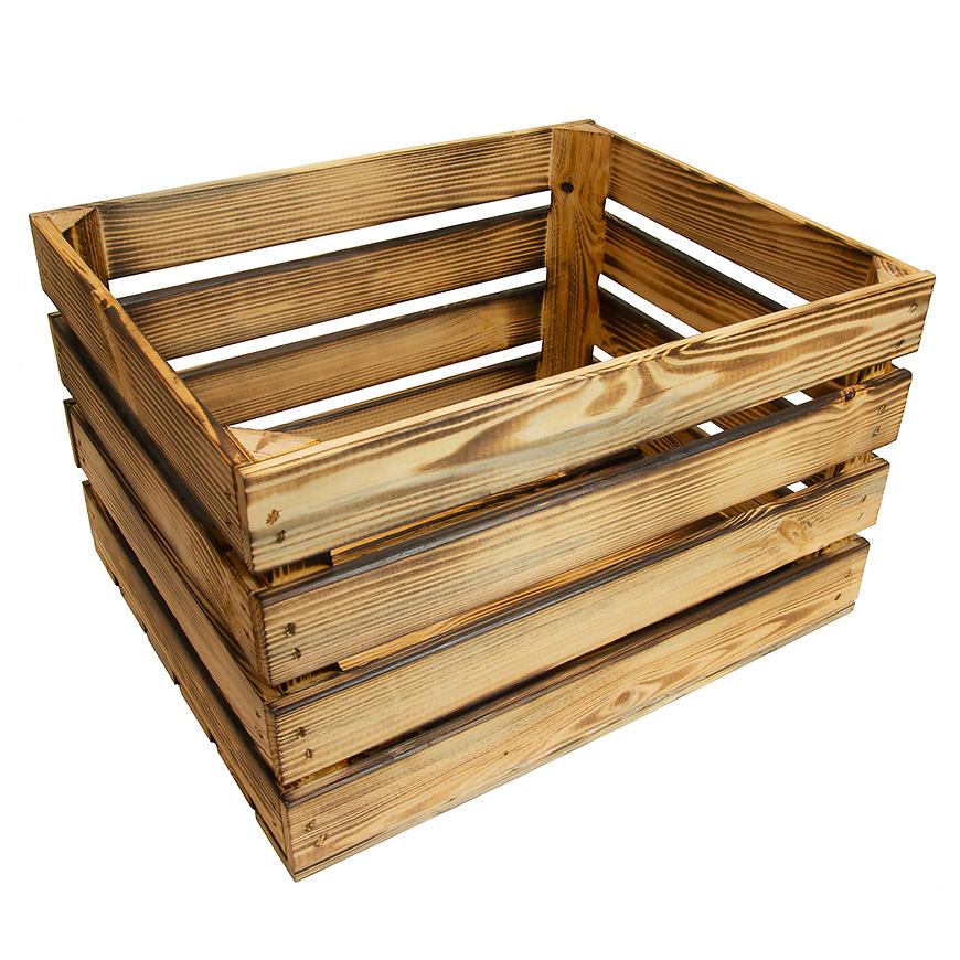 Dřevěná bedýnka opalovaná "L" 40x50x30 cm