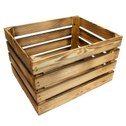 Dřevěná bedýnka opalovaná "L" 40x50x30 cm