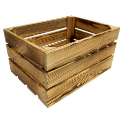 Dřevěná bedýnka opalovaná "M" 30x40x21 cm