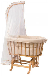 Dřevěná kolébka s nebesy grace 45x80cm