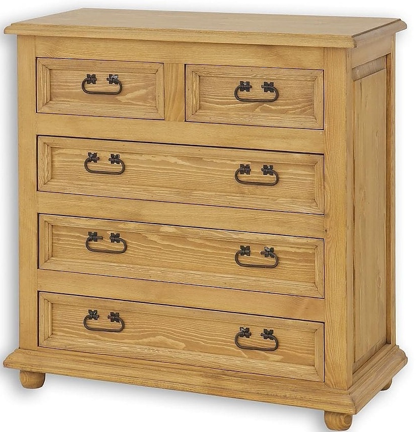 Dřevěná komoda s šuplíky com 05 - k03 bílá patina