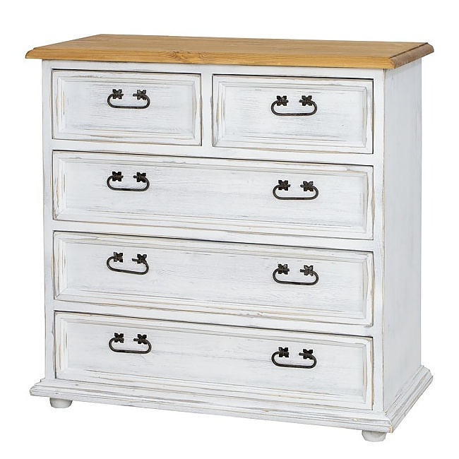 Dřevěná komoda s šuplíky com 105 slim - k09 přírodní borovice