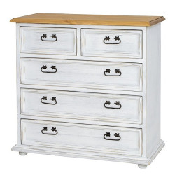 Dřevěná komoda s šuplíky com 105 slim - k09 přírodní borovice