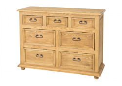 Dřevěná komoda šuplíková com 122 slim - k01 - světlá borovice