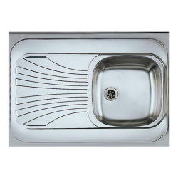 Dřez 1K 800/600 pravý satén + sifon