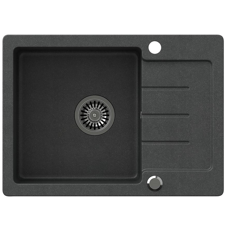 Dřez granitový Forte 116 New 600x440x185 černý