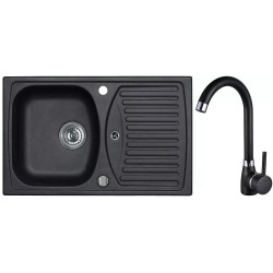 Dřez Record černý + baterie