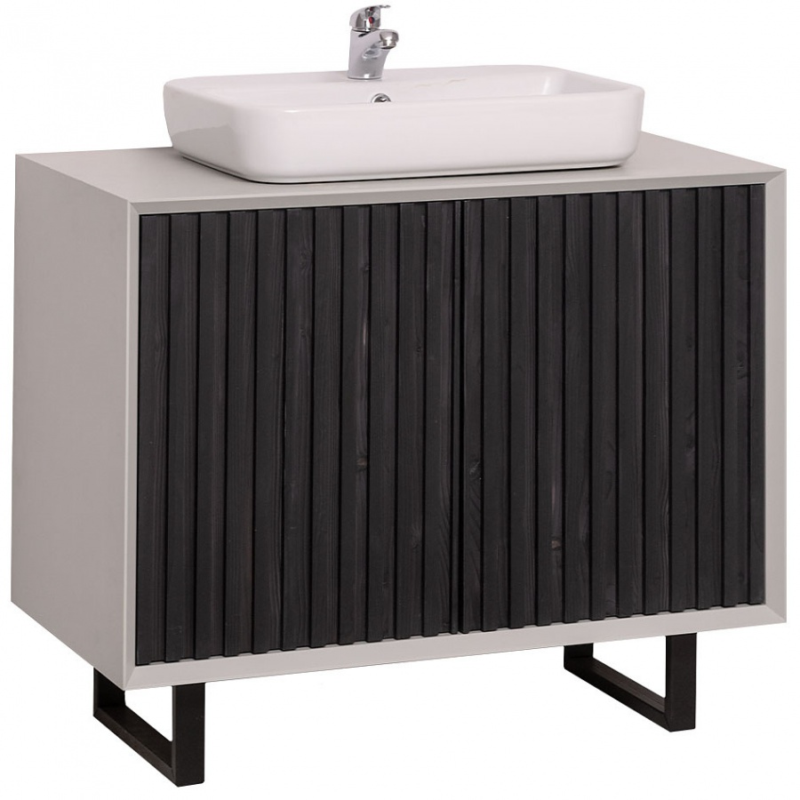 Dvířková skříňka pro umyvadlo layne 758 - šedá/černá