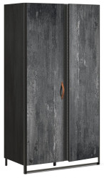 Dvoudveřová šatní skříň nebula - šedá/černá