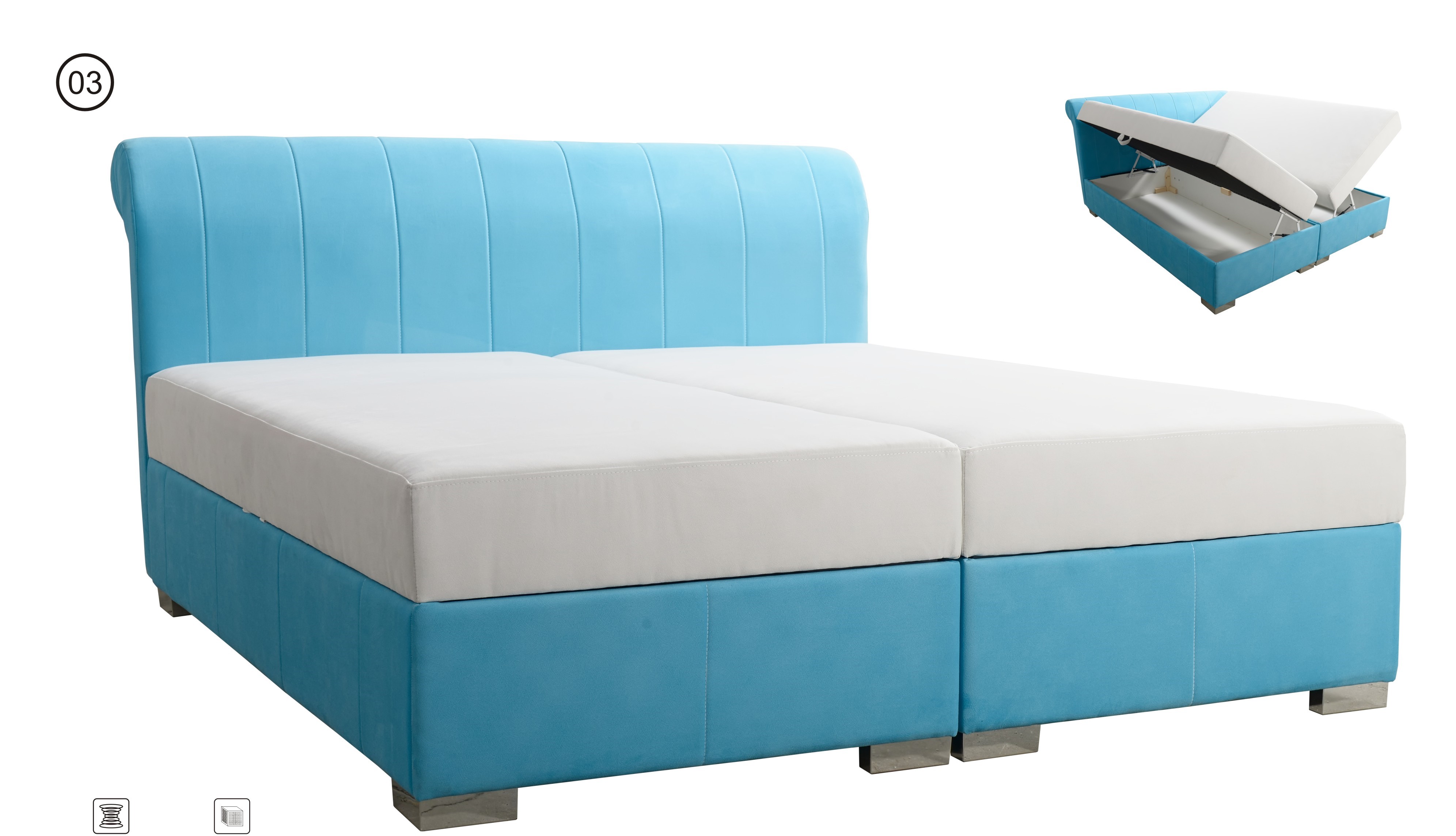 Dvoulůžko Dalas Rozměr: 180 x 200 cm, látka: AN 4630/AN 4624