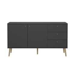 ebuy24 2DVEŘOVÁ, 3zásuvková příborník s dřevěnými nohami, šířka 147,2 cm - TARP