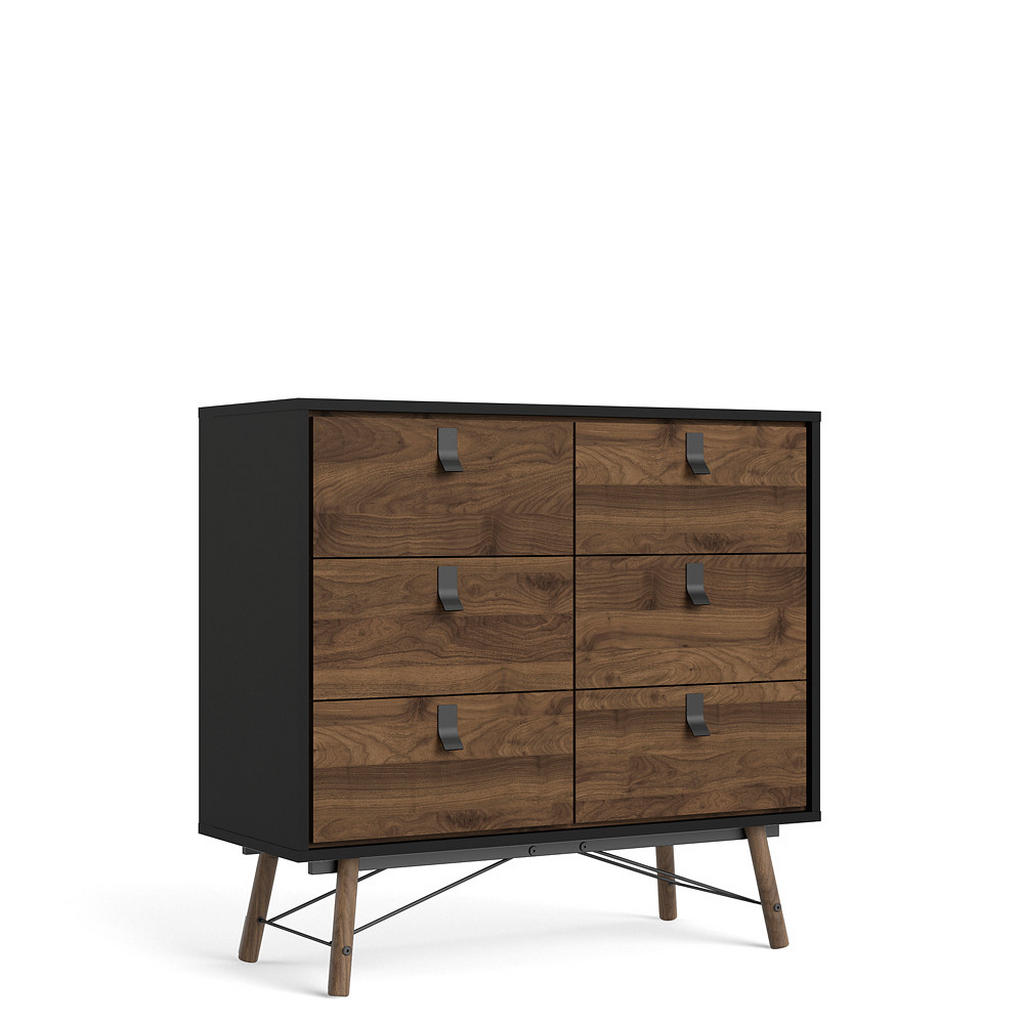 ebuy24 JOYCE Dvojkomoda se 6 zásuvkami a kovovými nohami, šířka 101,8 cm