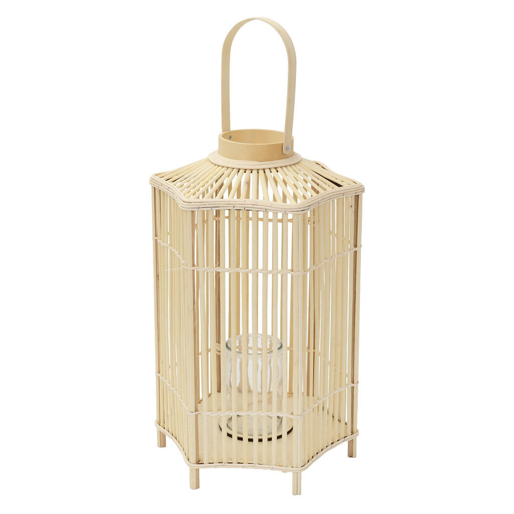ECD-Germany BAMBUSOVÁ LAMPION H: 75 cm Barva dřeva Boho styl