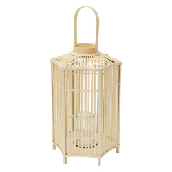 ECD-Germany BAMBUSOVÁ LAMPION H: 75 cm Barva dřeva Boho styl