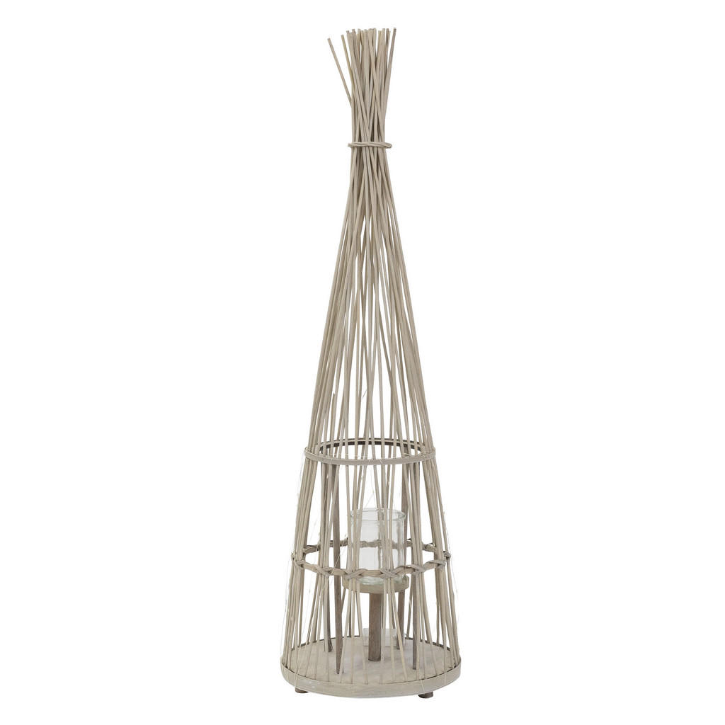 ECD-Germany BAMBUSOVÁ LAMPION V: 110 cm, dřevěná barva, styl boho