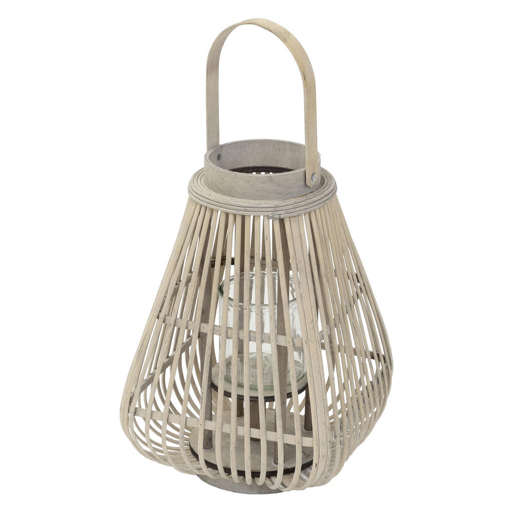 ECD-Germany BAMBUSOVÁ LAMPION V: 50 cm, dřevěná barva, styl boho
