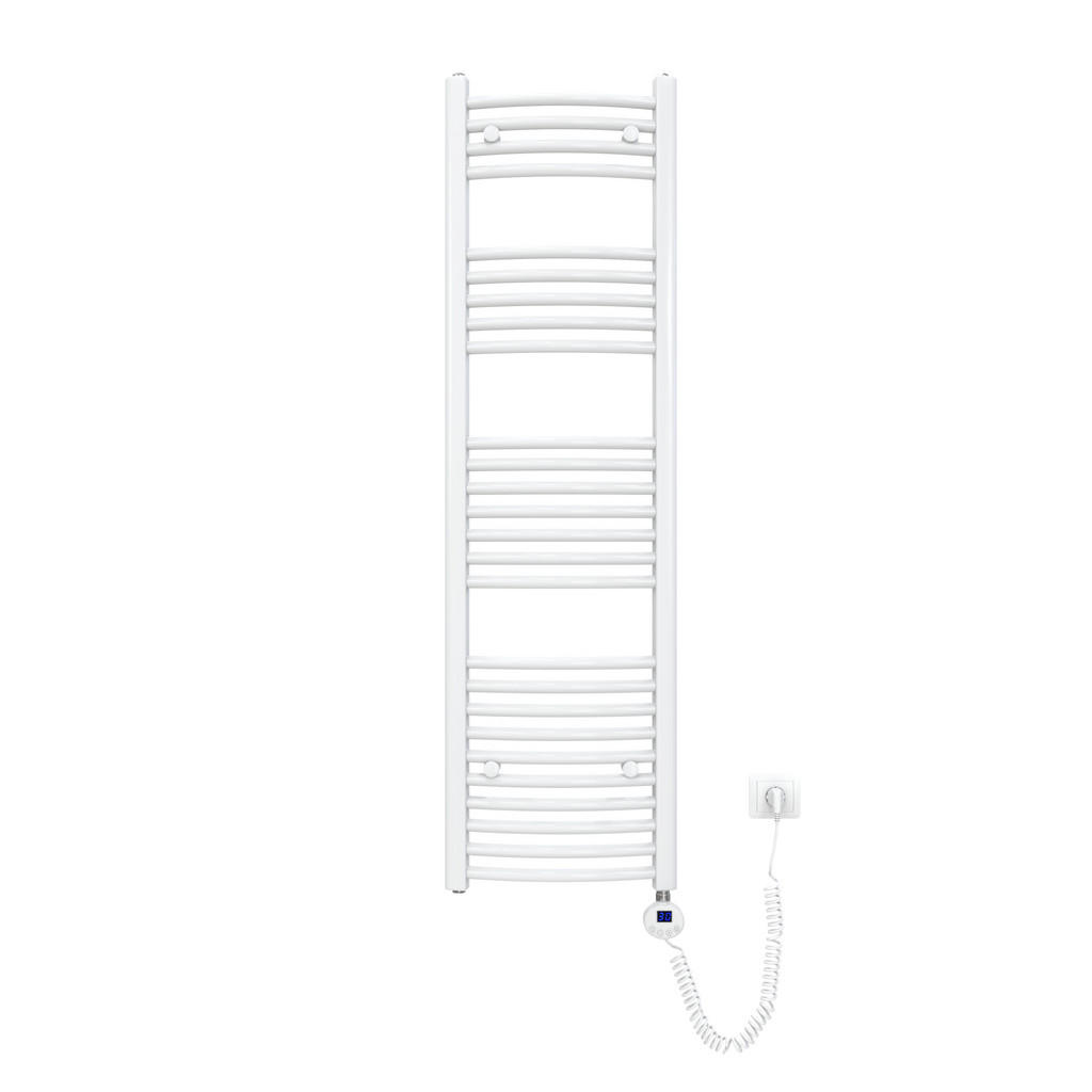 EMKE RADIÁTOR Elektrický zakřivený na ručníky, bílý, 140/40 cm