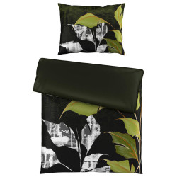 Esposa OBOUSTRANNÉ POVLEČENÍ, satén, zelená, černá, 140/200 cm