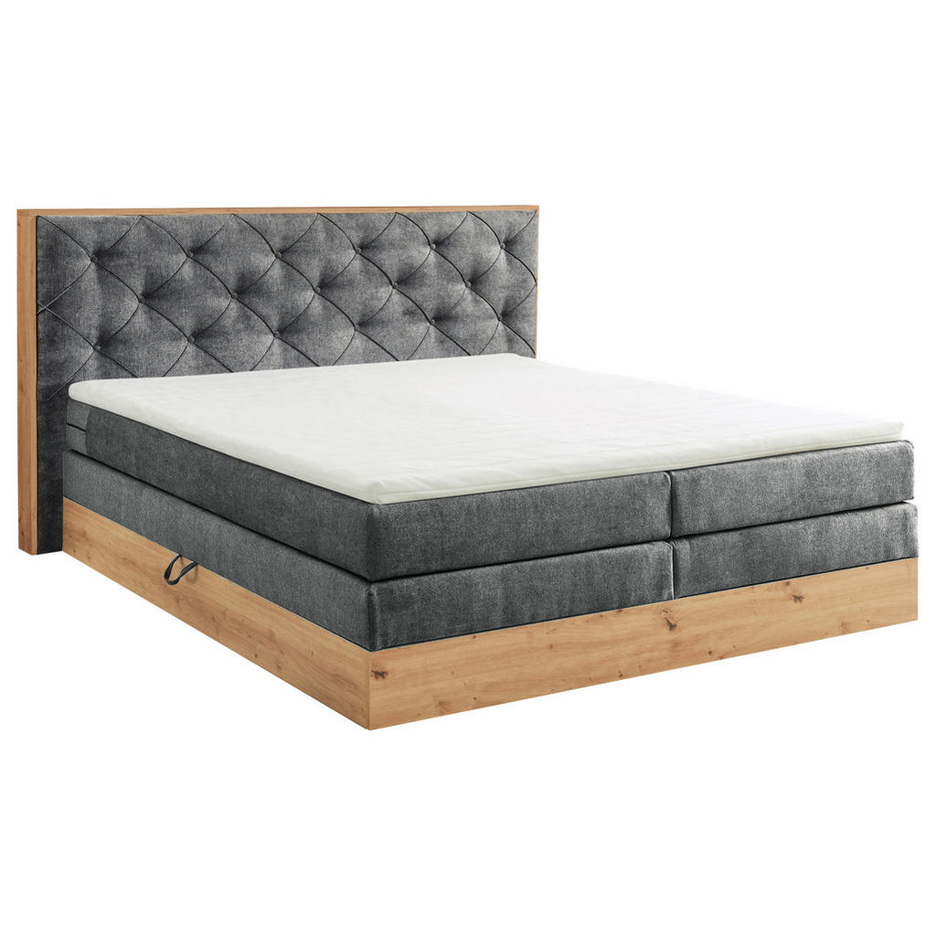 Esposa POSTEL BOXSPRING, 180/200 cm, antracitová, přírodní barvy