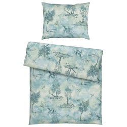 Esposa POVLEČENÍ, flanel, modrá, béžová, 140/200 cm