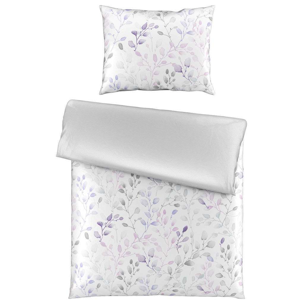 Esposa POVLEČENÍ, satén, fialová, bílá, 140/200 cm