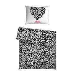 Esposa POVLEČENÍ, satén, černá, bílá, 140/200 cm