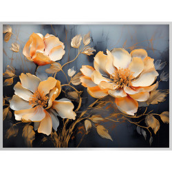 Euroart OBRAZ NA KOVU, květiny, 60/80/4 cm