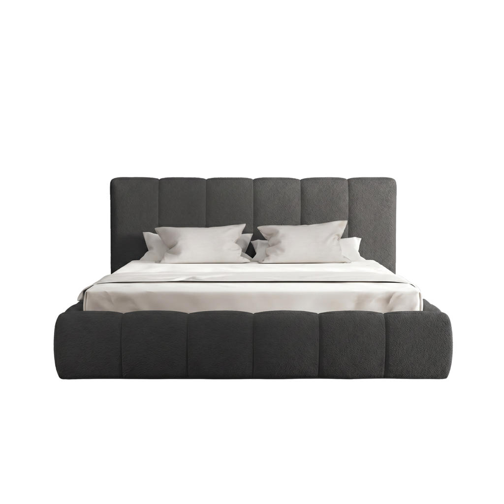 Fedve POLSTROVANÁ POSTEL LOGRO 160x200 cm, Antracit