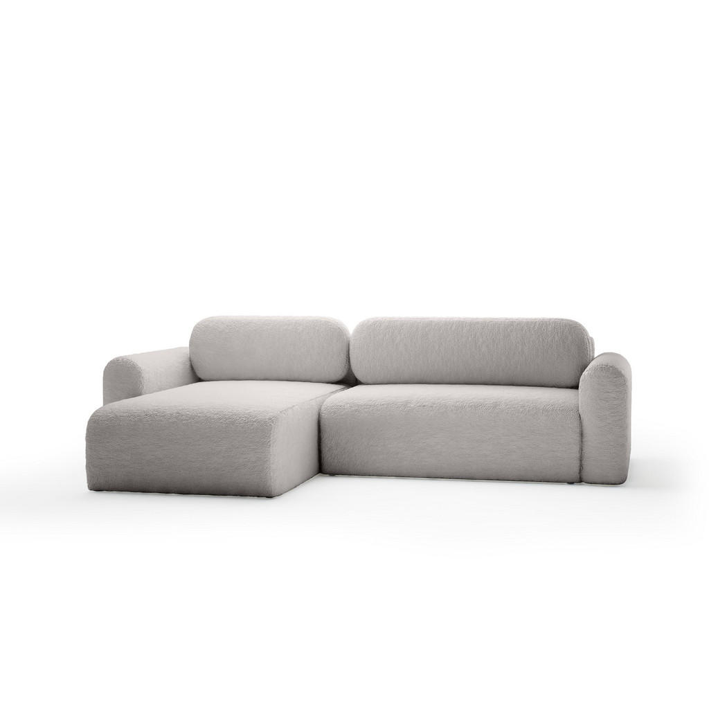 Fedve ROHOVÁ SOFA Thekla s funkcí spaní, stříbrná