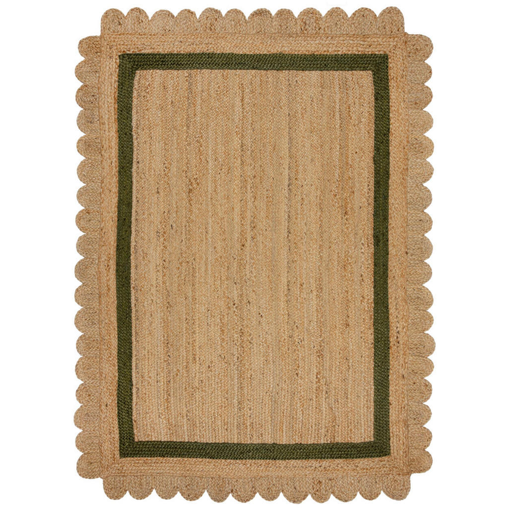 Flair Rugs RUČNĚ TKANÝ KOBEREC, 120/170 cm zelená, přírodní barvy