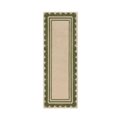 Flair Rugs RUČNĚ TKANÝ KOBEREC, 80/230 cm zelená, béžová
