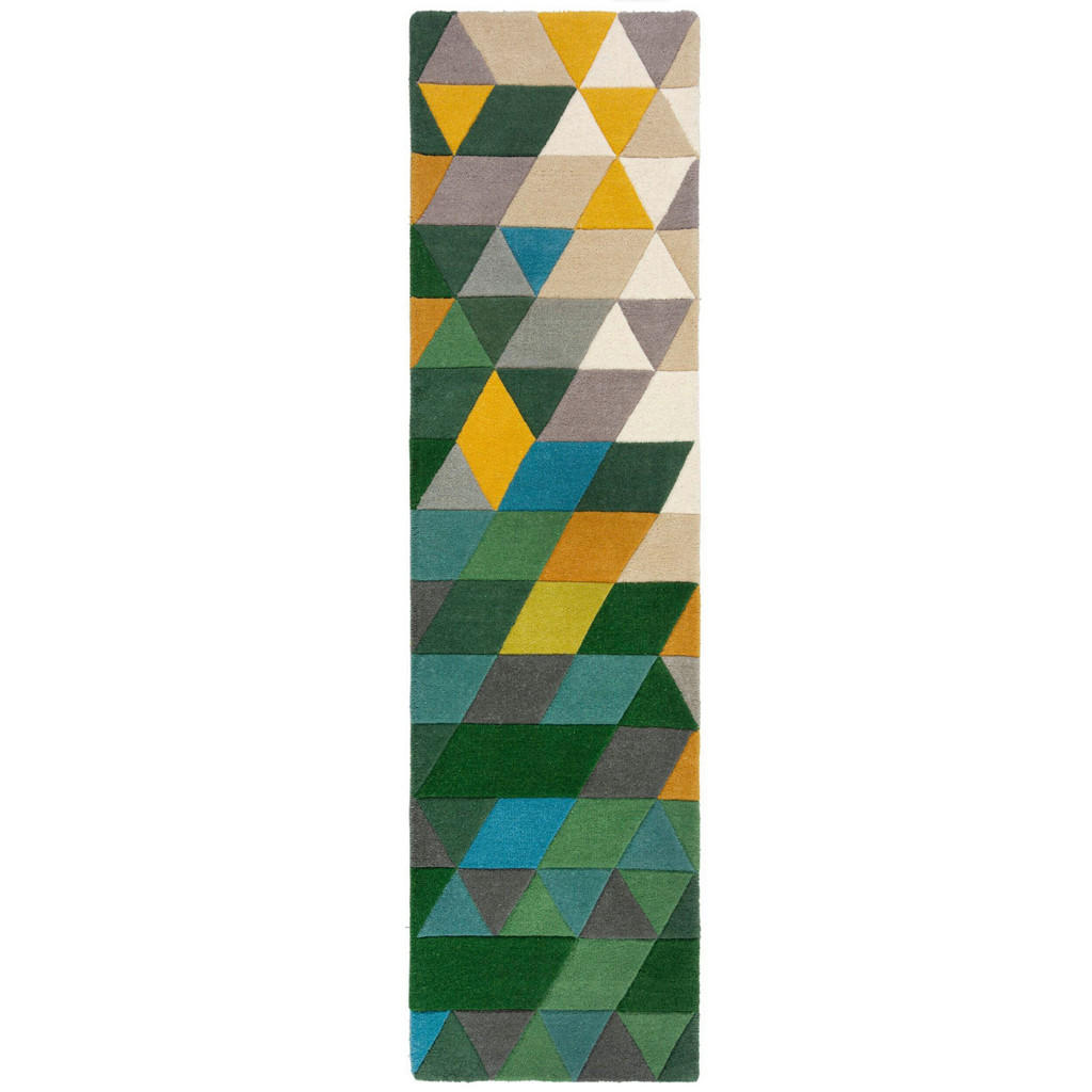 Flair Rugs VLNĚNÝ KOBEREC, 230/60 cm zelená, vícebarevná