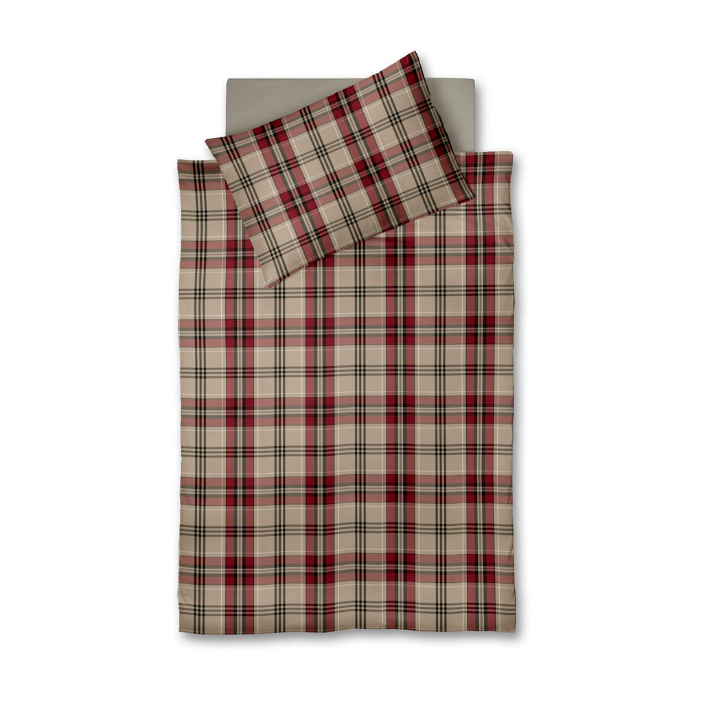 Fleuresse POVLEČENÍ, flanel, hnědá, bordeaux, tmavě červená, béžová, 140/200 cm