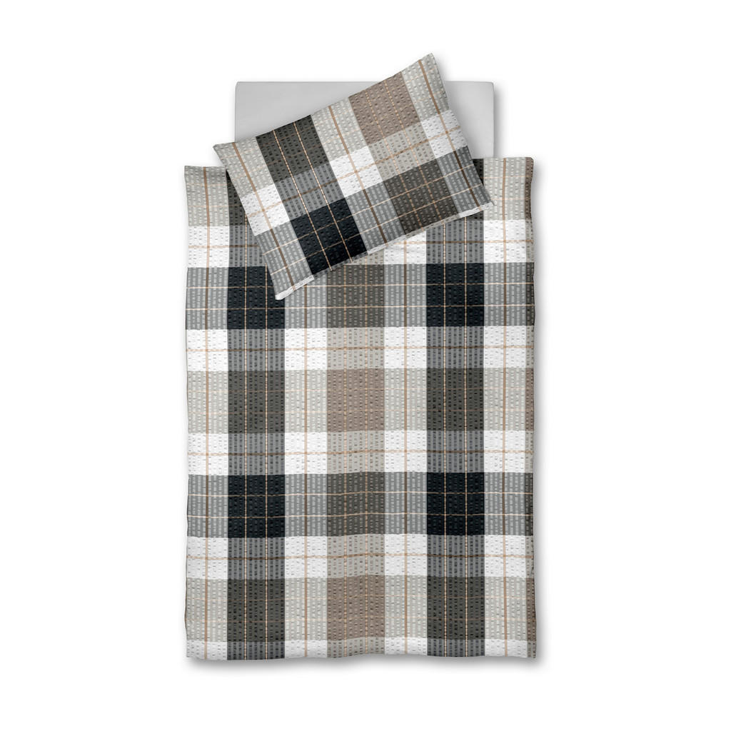 Fleuresse POVLEČENÍ, krep, šedá, bílá, cappuccino, 140/200 cm