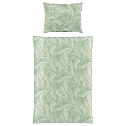 Fleuresse POVLEČENÍ, makosatén, bílá, světle zelená, 140/200 cm