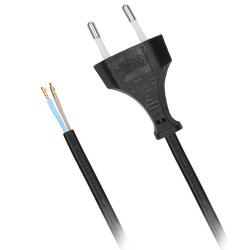 Flexo šňůra 2x0,75 mm2 délka 2 m černá