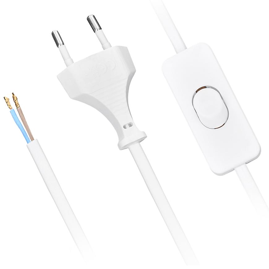 Flexo šňůra 2x0,75 mm2 s vypínačem délka 3 m bílá