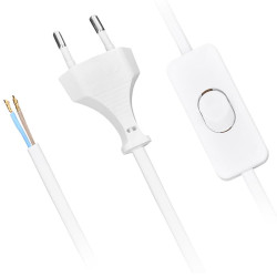 Flexo šňůra 2x0,75 mm2 s vypínačem délka 3 m bílá