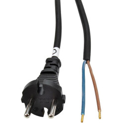 Flexo šňůra 2x1 mm2 gumová délka 5 m černá H05RR-F2