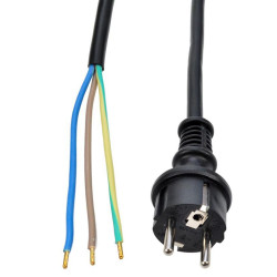 Flexo šňůra 3x1,5 mm2 gumová délka 2,5 m černá H07RN-F3