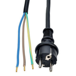 Flexo šňůra 3x1 mm2 gumová délka 2,5 m černá H05RR-F3