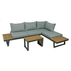 Gardenson TERASOVÁ SEDACÍ SOUPRAVA 3dílné, dřevo, kov, plast, textil