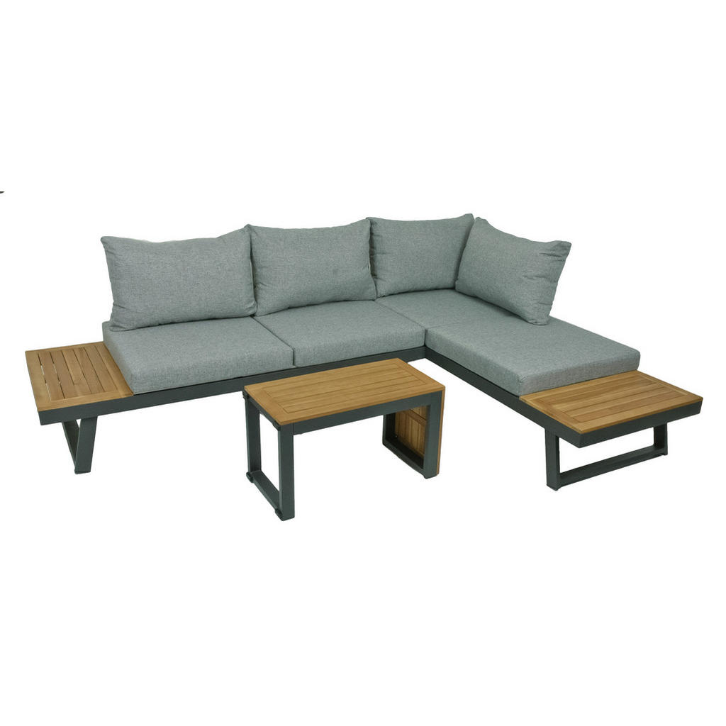 Gardenson TERASOVÁ SEDACÍ SOUPRAVA 3dílné, dřevo, kov, plast, textil