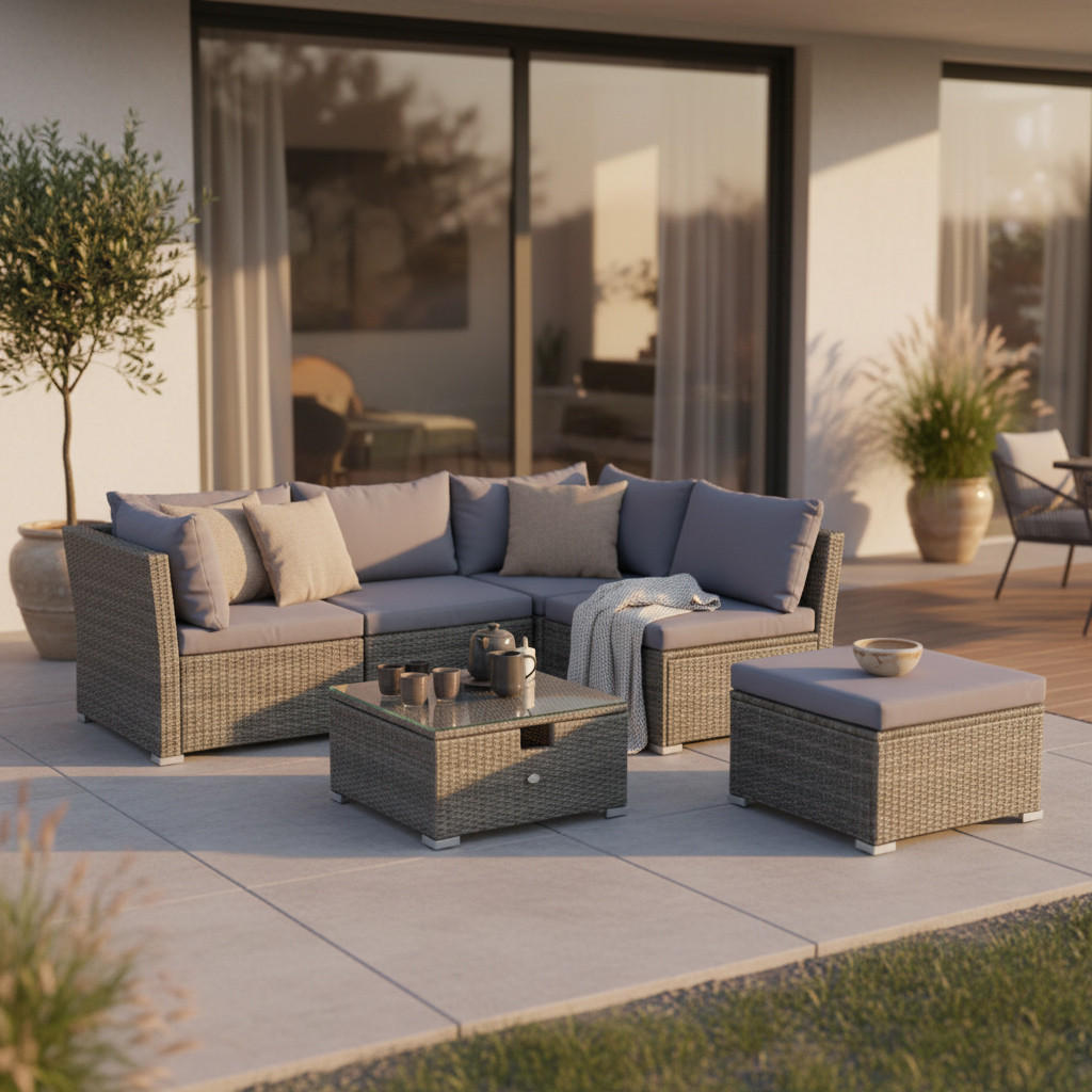 Gardenson ZAHRADNÍ SEDACÍ SOUPRAVA 14dílné, kov, plast, sklo, textil