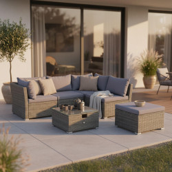 Gardenson ZAHRADNÍ SEDACÍ SOUPRAVA 14dílné, kov, plast, sklo, textil